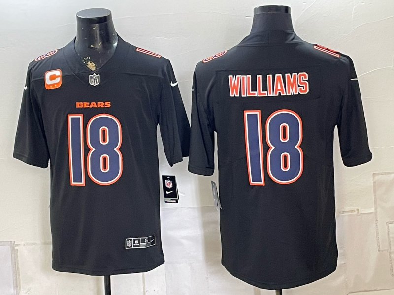 Men 2026 Chicago Bears #18 Williams Black Nike Limited NFL Jersey 08310011->chicago bears->NFL Jersey